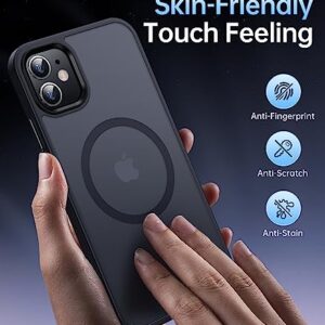 Olialia Strong Magnetic Case for iPhone 11, [Compatible with MagSafe] [Military Drop Protection] Skin-Friendly Touch Shockproof Protective Slim Phone Cover 6.1 inch, Black