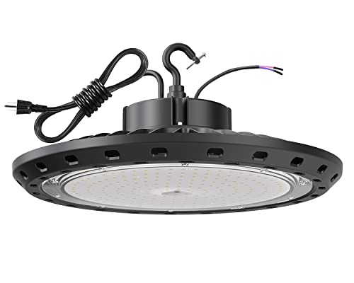 BFT 300W UFO LED High Bay Light 45,000LM 5000K Dimmable (0-10V) 5' US Plug - Commercial Shop Lights for Garage Gym Factory and Low Bay Area Warehouse Lighting Fixture