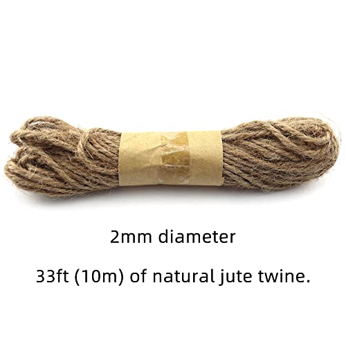 HEEHEE 20 Pack 2.83 Inch Large Wooden Clothespins Strong Spring Durable Natural Wood Texture Heavy Duty Clothes Pins with 33 Feet Jute Twine for Crafts Laundry Photo Hanging