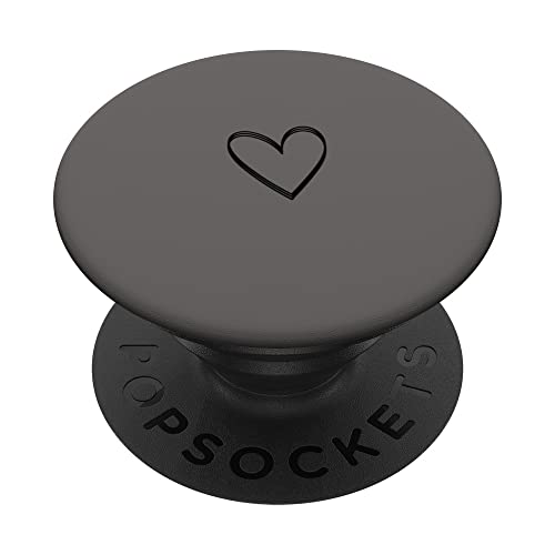 Gray Simple Minimalist Heart PopSockets Swappable PopGrip