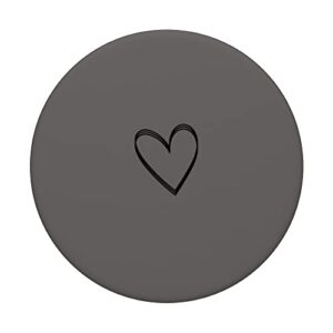 Gray Simple Minimalist Heart PopSockets Swappable PopGrip