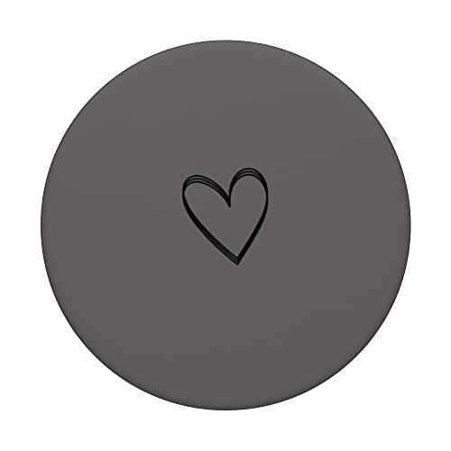 Gray Simple Minimalist Heart PopSockets Swappable PopGrip