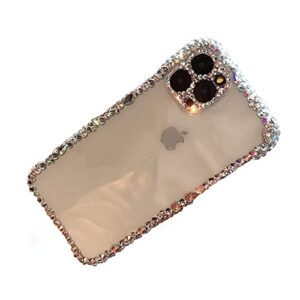 moseza compatible with iphone 14 pro max case luxury bling rhinestone glitter sparkle phone case for women girl 3d diamond crystal silicone clear protective case