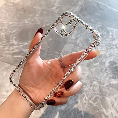 MOSEZA Compatible with iPhone 14 Pro Max Case Luxury Bling Rhinestone Glitter Sparkle Phone Case for Women Girl 3D Diamond Crystal Silicone Clear Protective Case