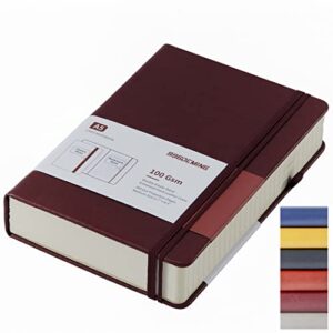 996deming lined journal notebook - 360 pages journals for writing a5 college ruled notebook,100gsm lined paper,leather hardcover journal for men and women,office notebook for work,5.75'' x 8.38'' (burgundy)