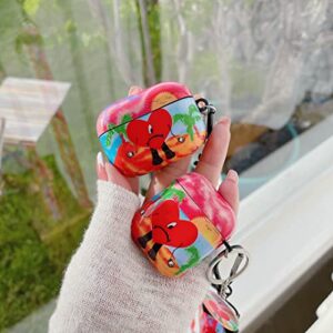 Auto Element Cute Interesting Bad Bun-ny Design Soft TPU Airpods Pro Case，with Fashion Kawaii Lanyard Keychain，Suitable Man Women Girl Airpods Pro Case