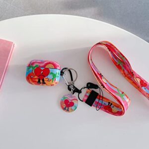 Auto Element Cute Interesting Bad Bun-ny Design Soft TPU Airpods Pro Case，with Fashion Kawaii Lanyard Keychain，Suitable Man Women Girl Airpods Pro Case