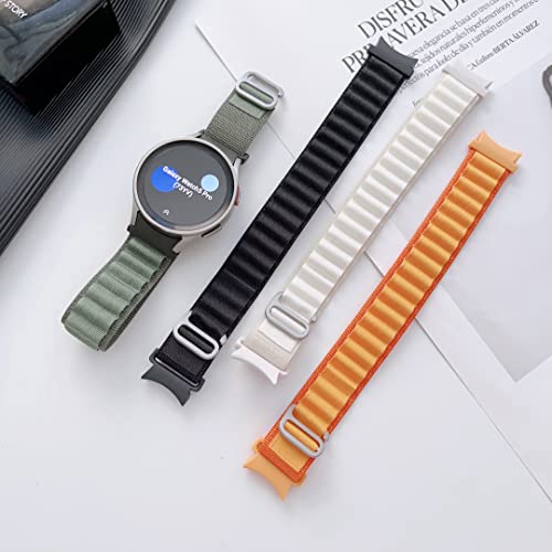 Nylon Watch Band Compatible with Samsung Galaxy Watch 6 5 4 Bands 40mm 44mm/Watch 5 Pro Band 45mm/Watch 4 6 Classic Bands 42mm 43mm 46mm 47mm, Alpine Loop Woven Sport Strap for Men Women - Black