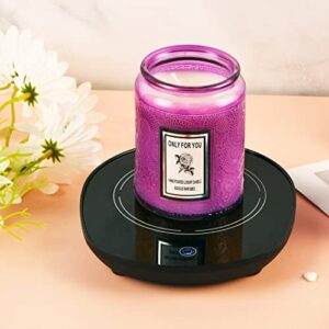 honfhena candle warmer plate, electric gravity auto on/off candle wax melt warmer for scented wax large jar candles (black)
