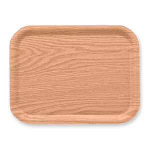 j-kitchens obon tray, heat resistant, wood, long square tray, natural, brown, 14.6 inches (37.0 cm), anti-slip, made in japan