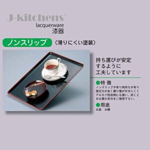 J-Kitchens Obon Tray, Clear Stream, Long Hand, Wood Grain, Silver, Nashi, Tenkuro, Non-Slip Obon Shaku 1, Made in Japan