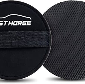 WEST HORSE 6" Car Detailing Clay Pad, Clay Bar Pad Disc for Auto Detailing, 1Pc Magic Clay Pad and 1Pc Hand Strap Applicator (6 Inch, Black)