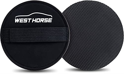 WEST HORSE 6" Car Detailing Clay Pad, Clay Bar Pad Disc for Auto Detailing, 1Pc Magic Clay Pad and 1Pc Hand Strap Applicator (6 Inch, Black)