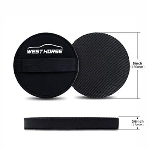 WEST HORSE 6" Car Detailing Clay Pad, Clay Bar Pad Disc for Auto Detailing, 1Pc Magic Clay Pad and 1Pc Hand Strap Applicator (6 Inch, Black)