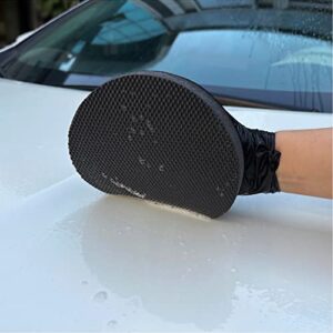 WEST HORSE 6" Car Detailing Clay Pad, Clay Bar Pad Disc for Auto Detailing, 1Pc Magic Clay Pad and 1Pc Hand Strap Applicator (6 Inch, Black)