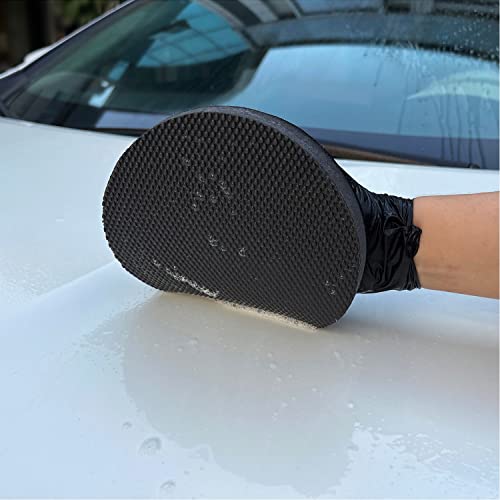 WEST HORSE 6" Car Detailing Clay Pad, Clay Bar Pad Disc for Auto Detailing, 1Pc Magic Clay Pad and 1Pc Hand Strap Applicator (6 Inch, Black)