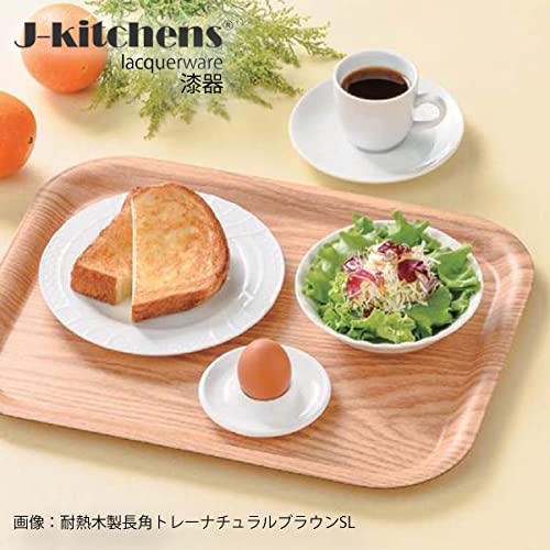 J-Kitchens Obon Tray, Heat Resistant, Wood, Long Square Tray, Natural, Brown, 11.8 inches (30.0 cm), Anti-Slip, Made in Japan