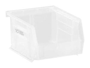 clear hang and stack bin, 5-3/8"l x 4-1/8"w x 3"h, outside width: 4 1/8 in