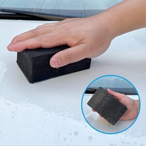 2 Pack Clay Block for Auto Detailing Car Surface Cleaning by WEST HORSE - Clay Bar Sponge - Clay Car Faster (4.6 in. x 3.5 in. x 1.7 in.) , Black