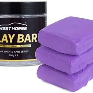 Clay Bar 3 Pack 300g(3x100g) Car Detailing Magic Clay Bars, Auto Clean Wash Bars, Deeply Cleanse The Paint Surface (Medium)