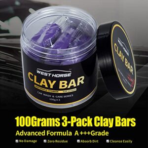 Clay Bar 3 Pack 300g(3x100g) Car Detailing Magic Clay Bars, Auto Clean Wash Bars, Deeply Cleanse The Paint Surface (Medium)