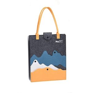 w welcoysine reusable felt bag shopping basket storage wood log carrier for hospital, shopping, beach, travel (dark grey-01 )