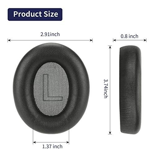 Damex soundcore Life q20 Replacement Ear Pads,Protein Leather and Memory Foam Ear Cushions,Compatible with Anker soundcore Life q20 BT Headphone (Black)