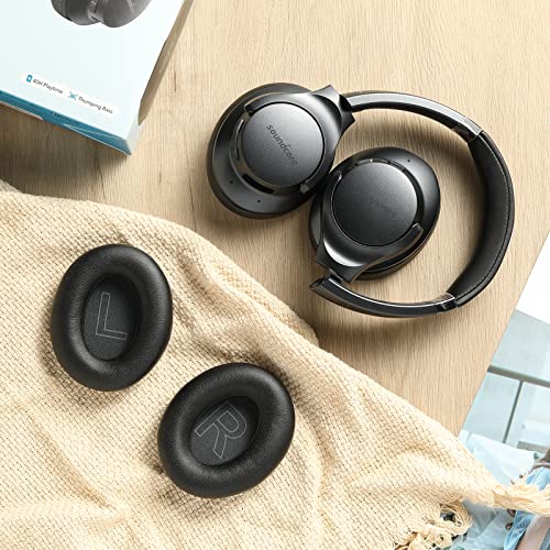 Damex soundcore Life q20 Replacement Ear Pads,Protein Leather and Memory Foam Ear Cushions,Compatible with Anker soundcore Life q20 BT Headphone (Black)