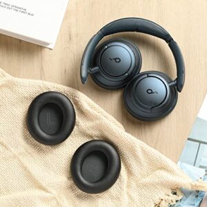 Damex soundcore Life q30 Replacement Ear Pads,Protein Leather and Memory Foam Ear Cushions,Compatible with Anker soundcore Life q35 earpads(Black)