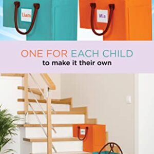 Staircase Basket with Handles for Carpeted and Wooden Stairs, L-Shaped Collapsible Stair Storage Baskets for Organizing Toys, School Work, Shoes and More, 4mm Felt Basket for Stairs in Home or Office