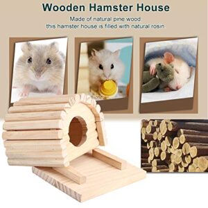 GLOGLOW Hamster House, with Rosin Wooden Hamster House, Ferrets Sugar Gliders for Hamsters Birds