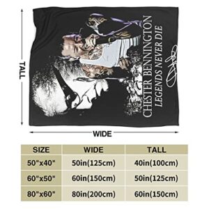 Chester Bennington Blanket Flannel Super Soft Fleece Lightweight Throw Blanket for Bed Couch Sofa Bedroom Warm Blanket 50"X40"