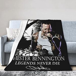 Chester Bennington Blanket Flannel Super Soft Fleece Lightweight Throw Blanket for Bed Couch Sofa Bedroom Warm Blanket 50"X40"