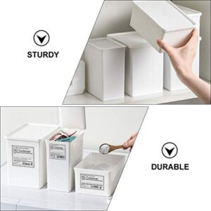 Operitacx Pantry Canister 3pcs Washing Powder Container Plastic Laundry Powder Bin Laundry Soap Dispenser Box Farmhouse Laundry Dryer Sheet Holder for Laundry Room Decorations White Sundries Container