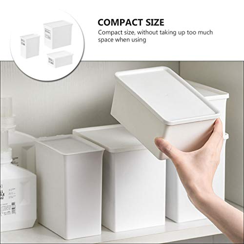 Operitacx Pantry Canister 3pcs Washing Powder Container Plastic Laundry Powder Bin Laundry Soap Dispenser Box Farmhouse Laundry Dryer Sheet Holder for Laundry Room Decorations White Sundries Container