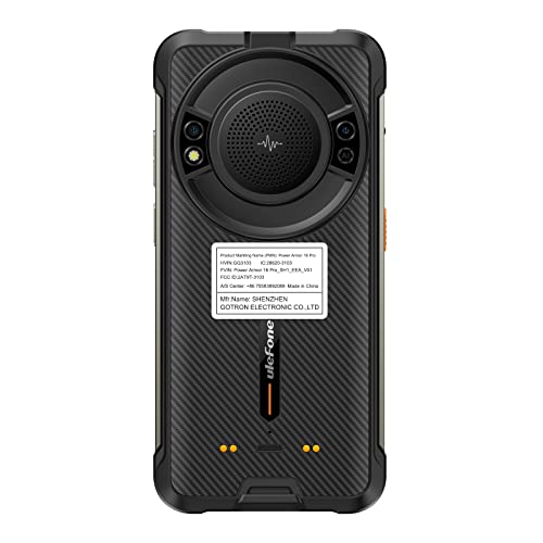 Ulefone Power Armor 16 Pro Rugged Smartphone, 9600mAh Battery, 122dB loudest Speaker, Android 12 4GB+64GB Rugged Phone, 16MP Rear Camera, Built-in Glare Flashlight, 5.93" HD+ Screen, Dual SIM 4G-Black