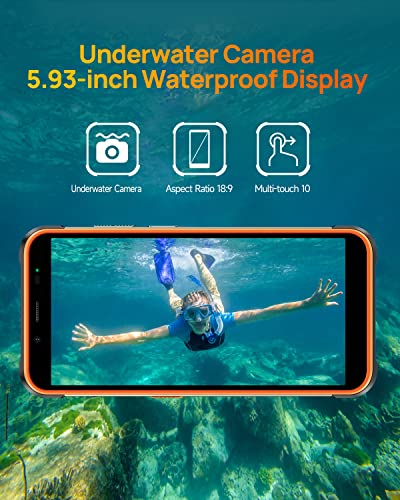 Ulefone Power Armor 16 Pro Rugged Smartphone, 9600mAh Battery, 122dB loudest Speaker, Android 12 4GB+64GB Rugged Phone, 16MP Rear Camera, Built-in Glare Flashlight, 5.93" HD+ Screen, Dual SIM 4G-Black