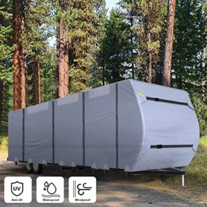 Weize Travel Trailer RV Cover - 5 Layers 300D Oxford Camper Cover，Suitable for 24'1''-26' Motorhomes, with Tire Cover，Waterproof Protection and Anti-UV