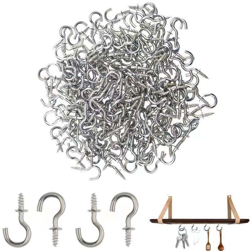 Auswalar 200 PCS Mini Ceiling Screw Hooks for Hanging 1/2 Inch Cup Hooks Screw Plants Mug Arts Decorations