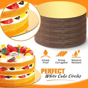 50 Pieces Cake Boards 10 Inch Round Gold Grease Proof Cake Cardboard Disposable Cake Rounds Circle Base Tray for Cake Pizza Tart Decorating Baking