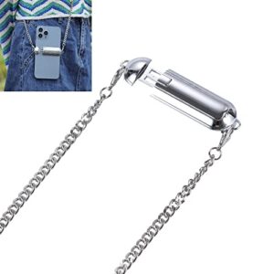 phone lanyard,crossbody cell phone lanyard with adjustable detachable,crossbody phone lanyard with phone holder,compatible with iphone samsung and most smartphones (silver)