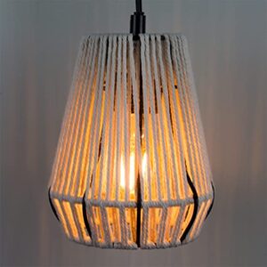 unique small natural boho lampshade for ceiling light fixture hanging decorations rustic shadelamp for dinging room, farmhouse,beige color