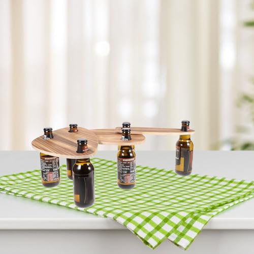 Hemoton 3Pcs Wine Bottle Topper Serving Tray Set Wooden Flat Wine Bottle Cheese Trays Picnic Charcuterie Board Floating Cheese Board Set Snack Holder Tray for Wedding Tea Coffee