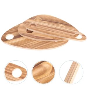 Hemoton 3Pcs Wine Bottle Topper Serving Tray Set Wooden Flat Wine Bottle Cheese Trays Picnic Charcuterie Board Floating Cheese Board Set Snack Holder Tray for Wedding Tea Coffee