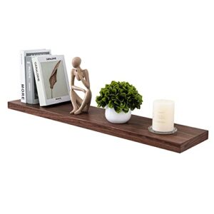 fun memories floating shelves 36 inches long, 8" deep wooden shelf for wall, rustic walnut wall shelves for home decor & storage, floating book shelves display shelf for living room, bedroom, kitchen