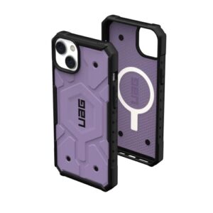 URBAN ARMOR GEAR UAG iPhone 14 Plus Case 6.7" Pathfinder Purple Lilac Compatible with MagSafe Rugged Heavy Duty Protective Cover & Paracord Lanyard Adjustable Wrist Strap Bundle Set