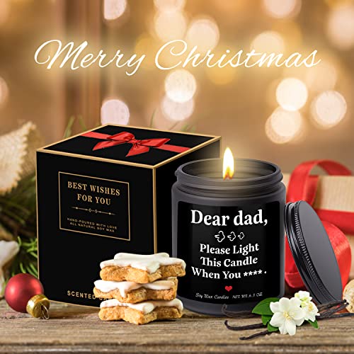 Dad Gifts from Daughter Son, Funny Gifts for Dad, Fathers Day Birthday Gifts for Dad Step Dad Father in Law Him Bonus Dad Daddy,Smoke & Vanilla Scented Candle Gifts for Men