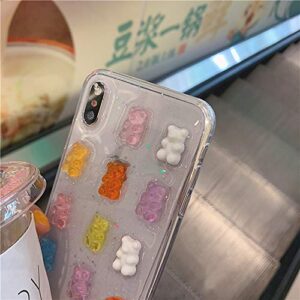 UnnFiko 3D Clear Case Compatible with iPhone 14 Pro, Super Cute Cartoon Bears, Funny Creative Soft Protective Case Cover (Bears, iPhone 14 Pro)