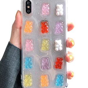 UnnFiko 3D Clear Case Compatible with iPhone 14 Pro, Super Cute Cartoon Bears, Funny Creative Soft Protective Case Cover (Bears, iPhone 14 Pro)
