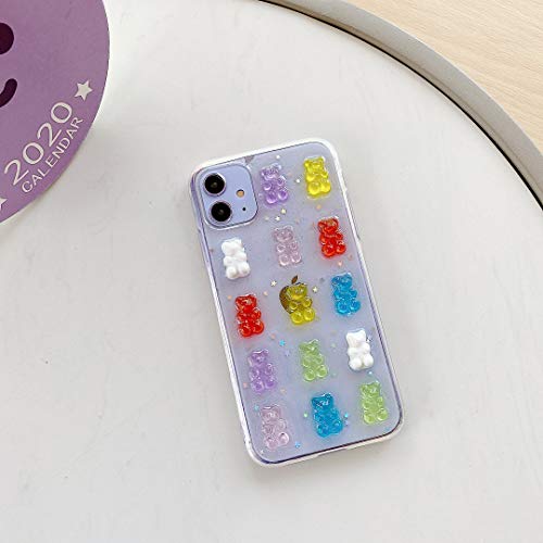 UnnFiko 3D Clear Case Compatible with iPhone 14 Pro, Super Cute Cartoon Bears, Funny Creative Soft Protective Case Cover (Bears, iPhone 14 Pro)
